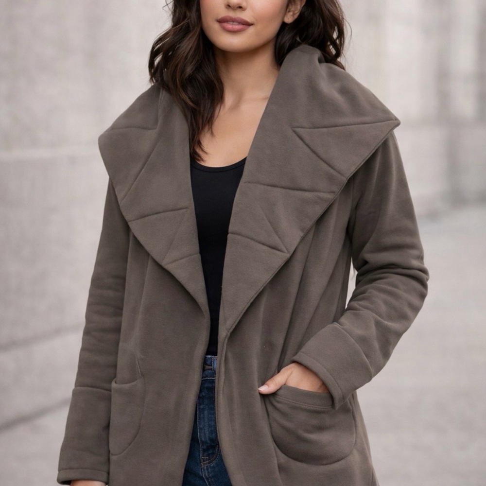 Bagatelle Women's Taupe Teddy Jacket